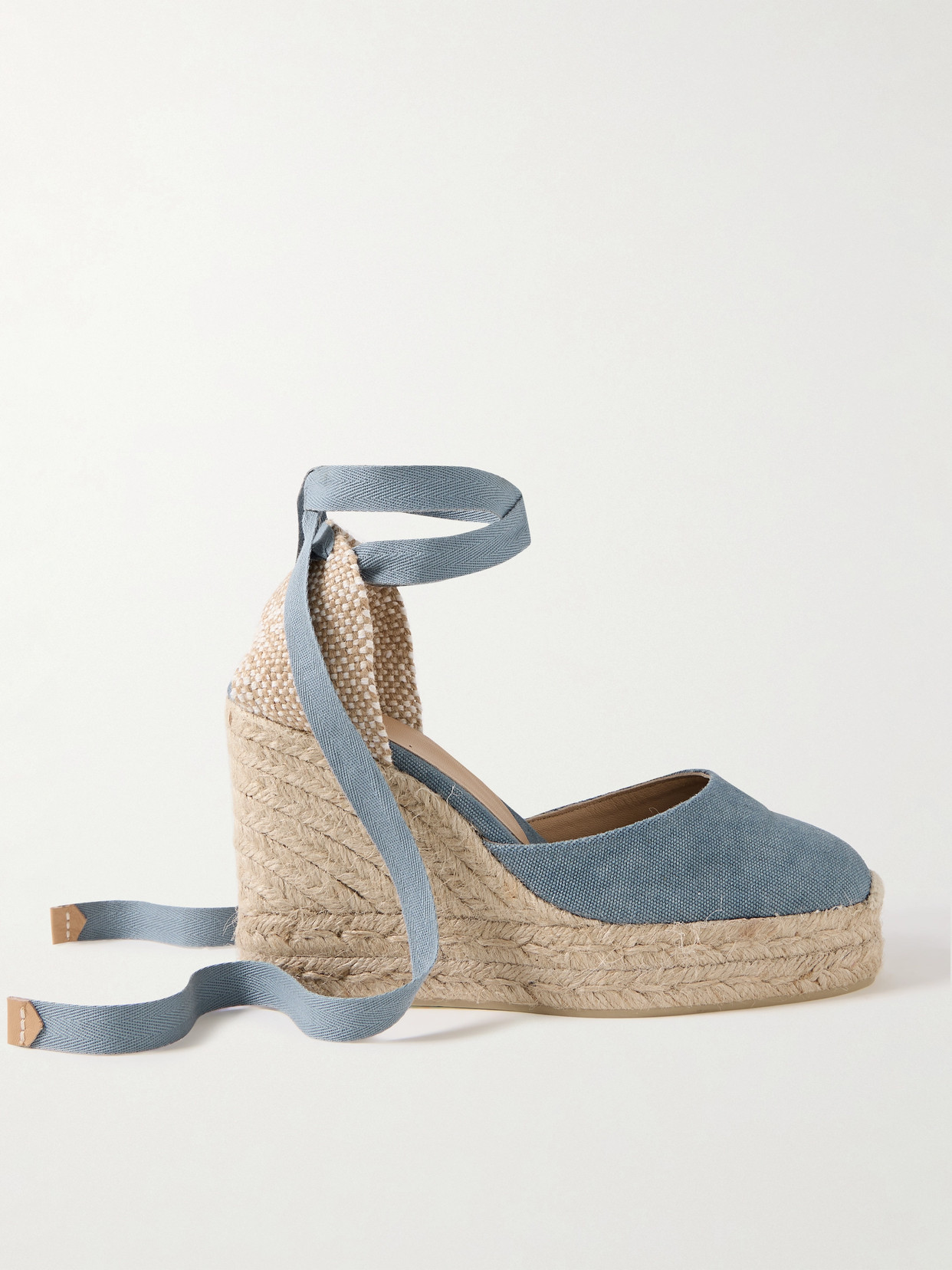 Castaã±er Carina 80 Canvas Wedge Espadrilles In Blue