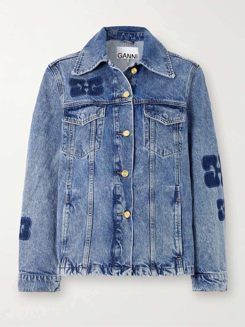 Ganni Logo-detailed Organic Denim Jacket - EU 44