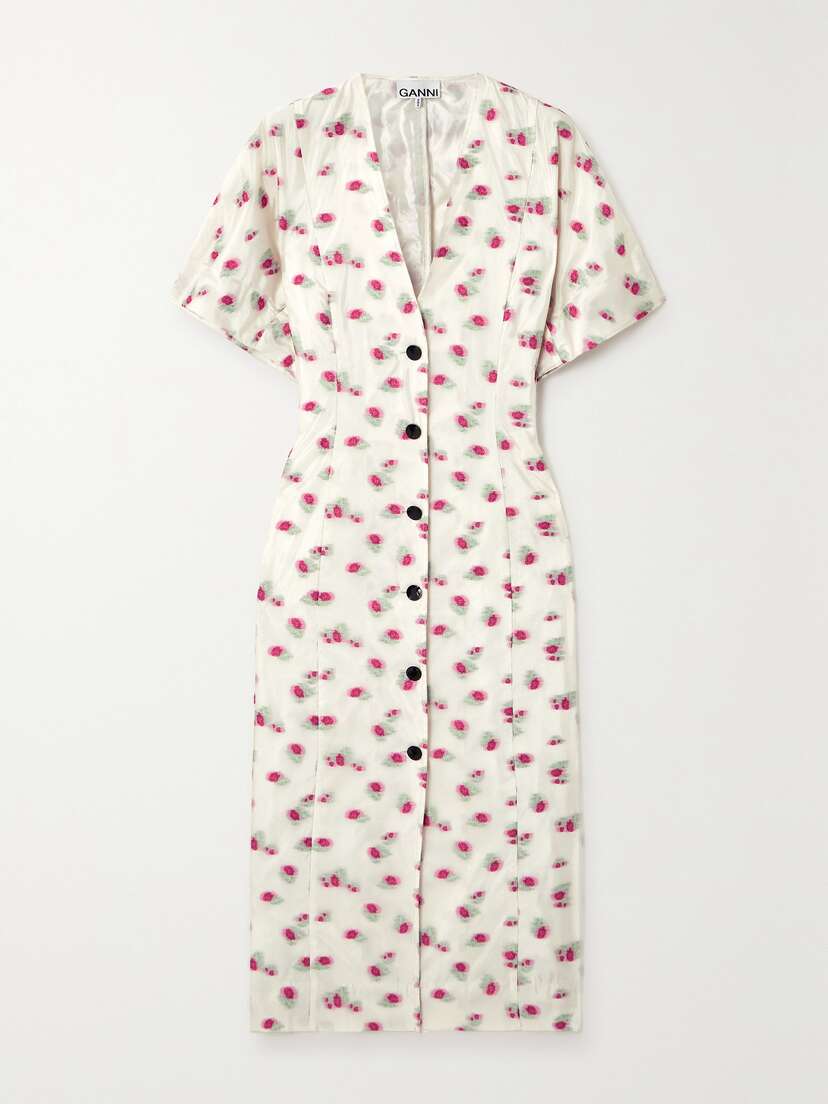 Ganni + Net Sustain Recycled-organza Midi Dress - EU 44