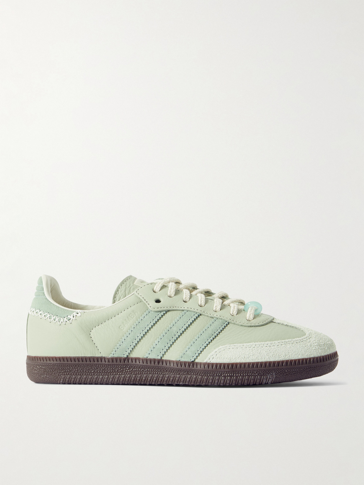 Adidas Originals + Maha Samba Og Suede-trimmed Leather Sneakers In Green