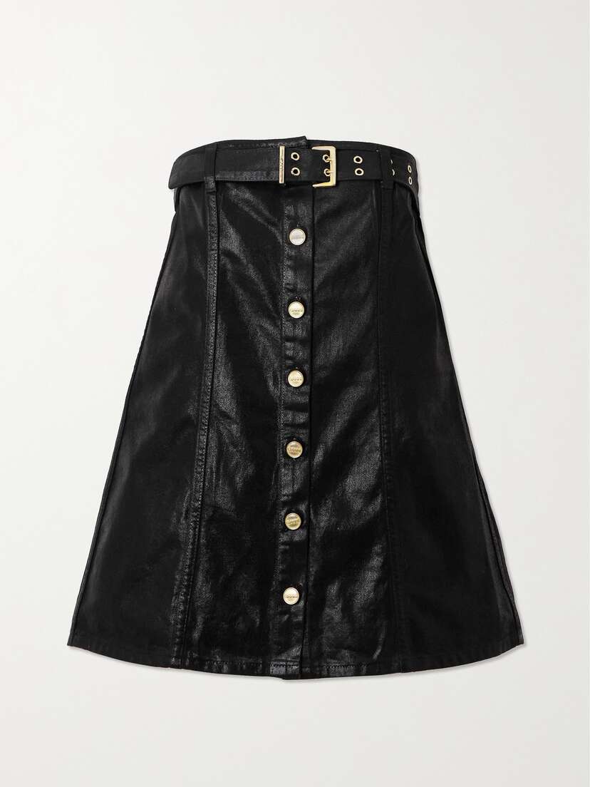 Ganni + Net Sustain Belted Coated Organic Denim Tunic