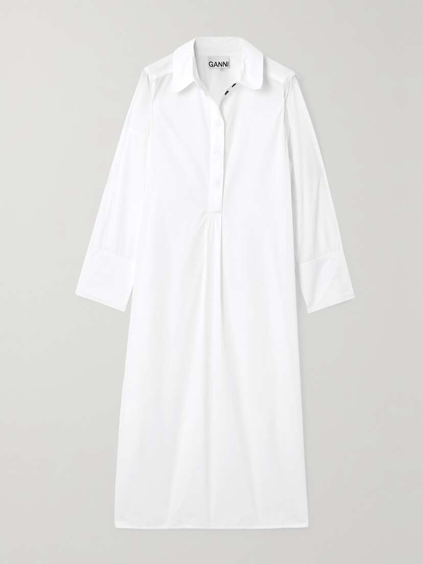 Ganni + Net Sustain Organic Cotton-poplin Shirt Dress - EU 44