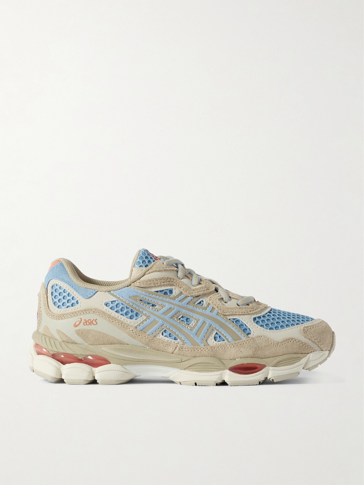 Asics Gel-nyc Leather And Suede-trimmed Mesh Sneakers In Neutrals