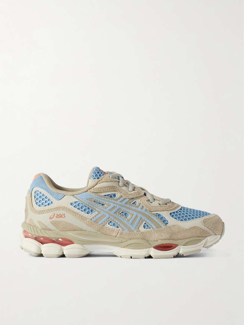 Asics Gel-nyc Leather And Suede-trimmed Mesh Sneakers - UK 9