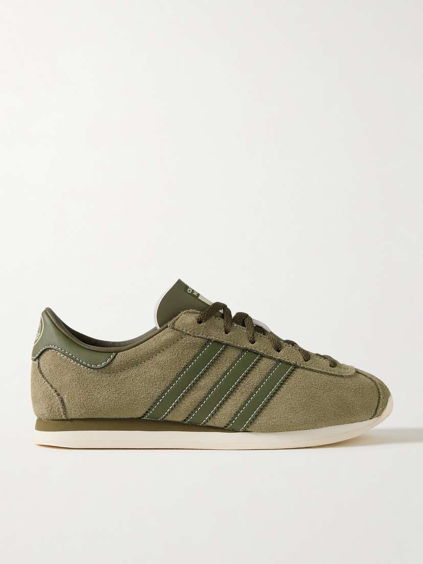 adidas Originals Moston Super Spzl Leather-trimmed Suede Sneakers - UK 9