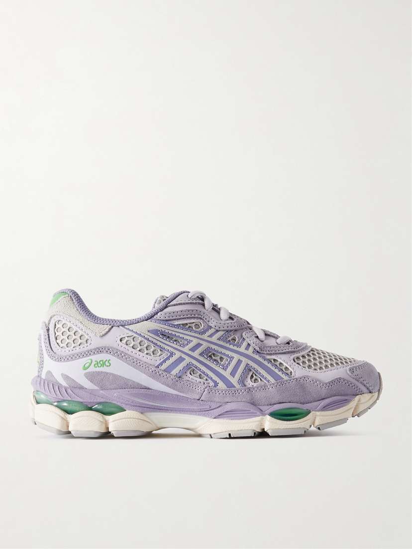Asics Gel-nyc Leather And Suede-trimmed Mesh Sneakers - UK 8