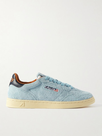Autry Flat Low leather-trimmed suede sneakers