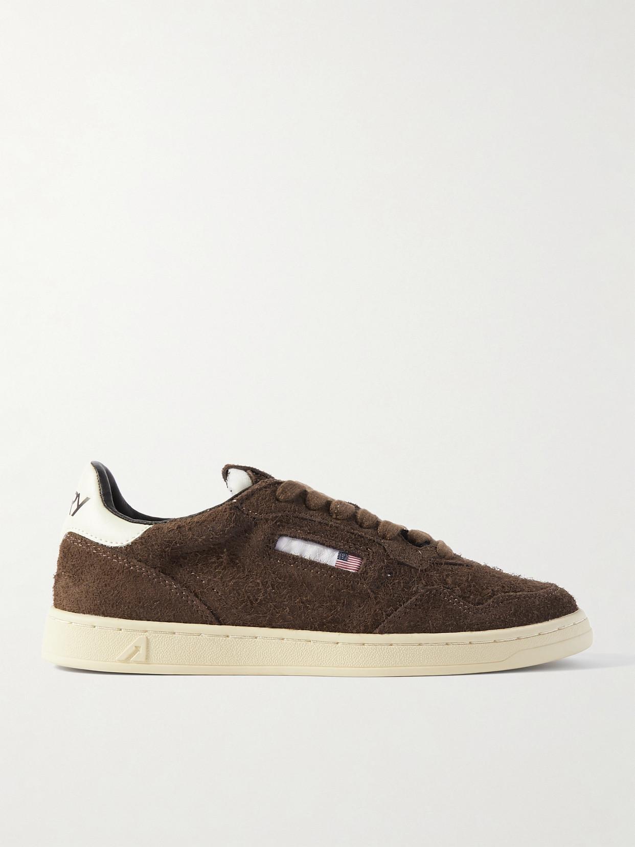 Autry Flat Low Leather-trimmed Suede Sneakers In Brown