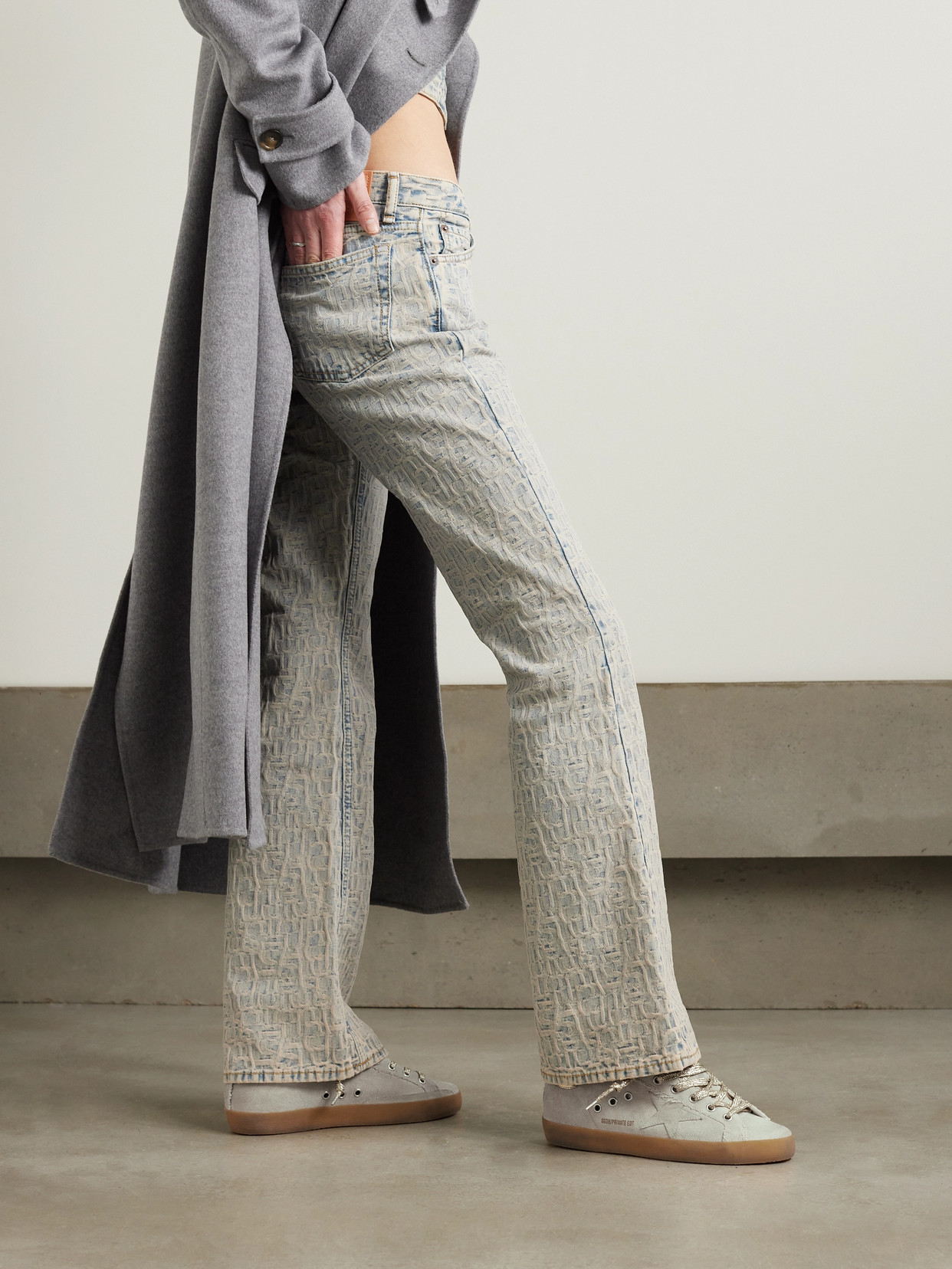 Golden Goose Super-star Suede And Metallic Leather-trimmed Distressed Canvas Sneakers In Off-white
