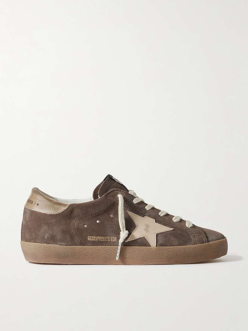Golden Goose Super-star Distressed Leather-trimmed Suede Sneakers