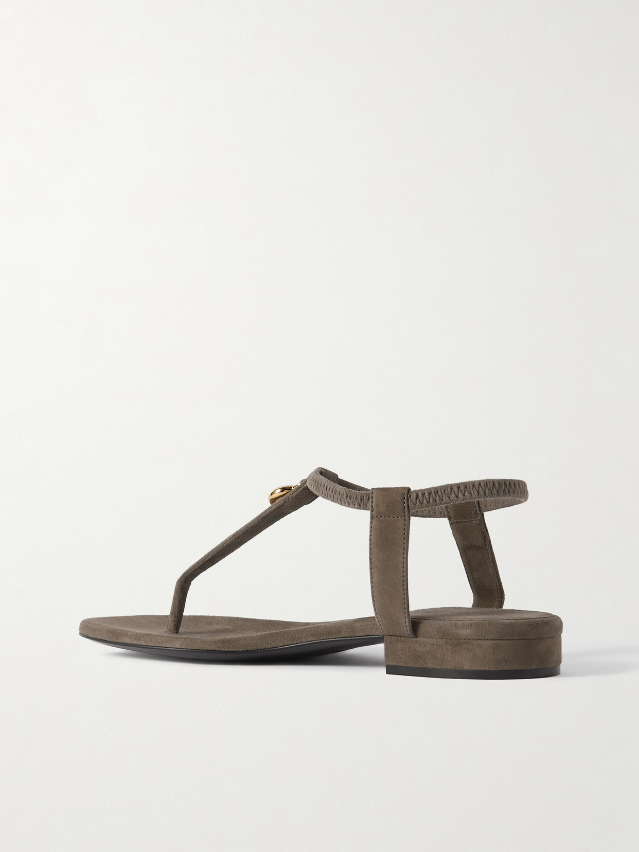 Shop Loro Piana Mindil Embellished Suede Sandals In Brown