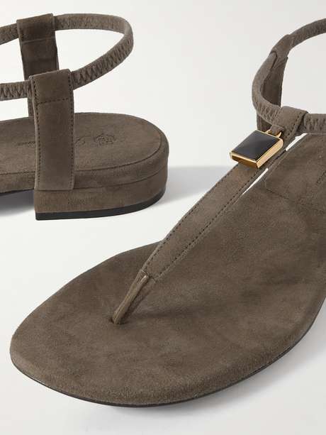 Loro Piana Navy Blue Mindil Sandal In Leather main image 0