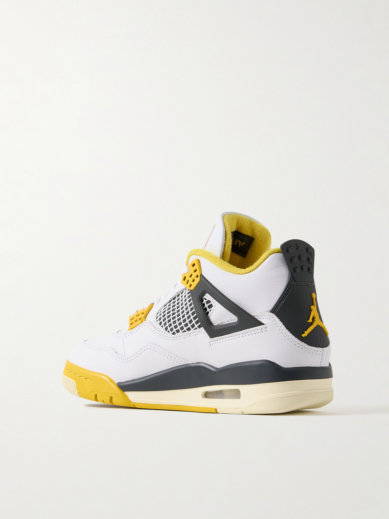 Nike Air Jordan 4 Retro Rubber And Mesh-trimmed Leather High-top Sneakers In White
