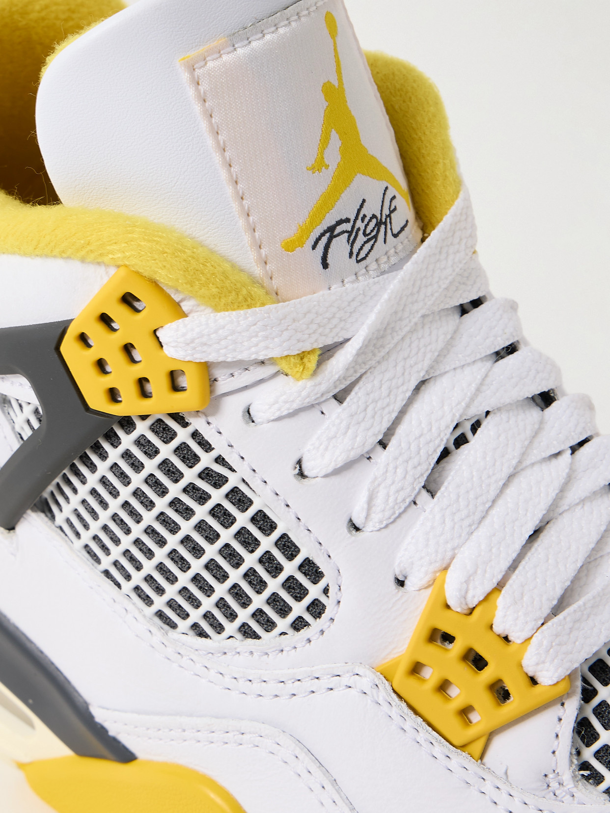 Nike Air Jordan 4 Retro Rubber And Mesh-trimmed Leather High-top Sneakers In White