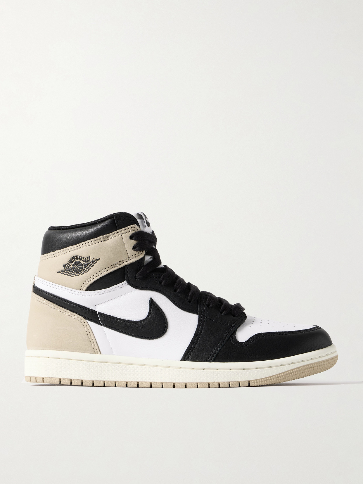 Nike Air Jordan 1 Retro Og Leather And Nubuck High-top Sneakers In Brown