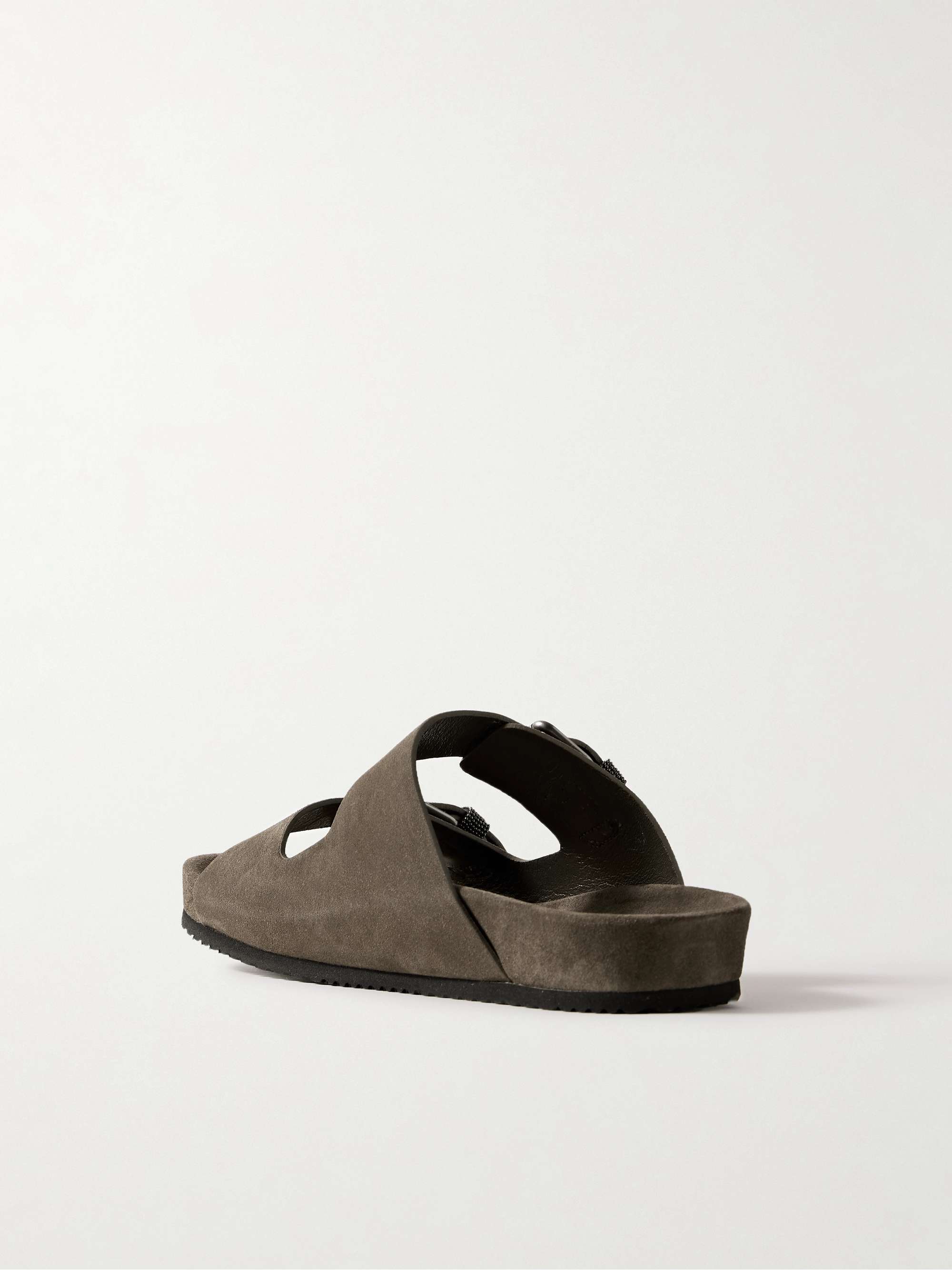 BRUNELLO CUCINELLI Embellished suede slides