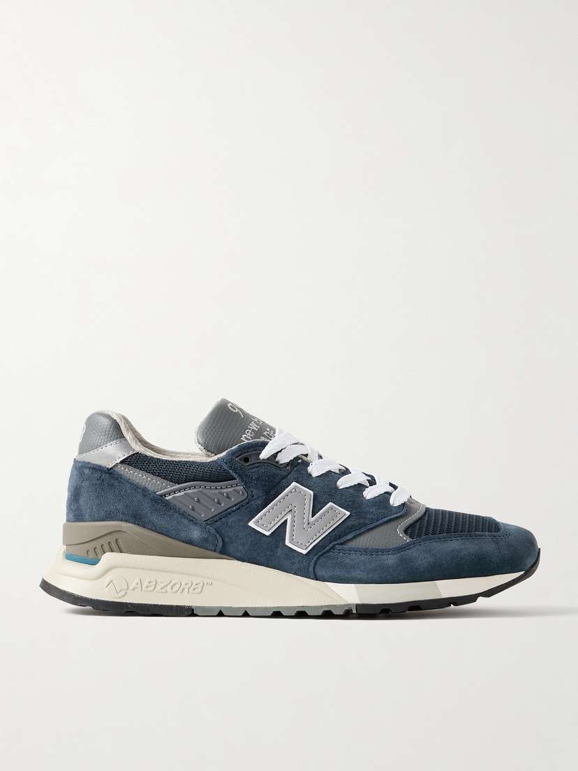 New Balance 998 Core Rubber-trimmed Leather, Mesh And Suede Sneakers
