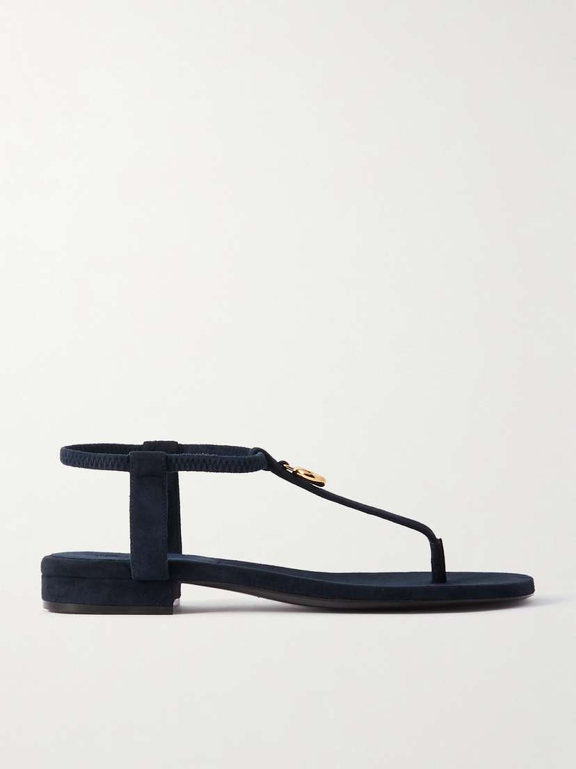 Loro Piana Mindil Embellished Suede Sandals