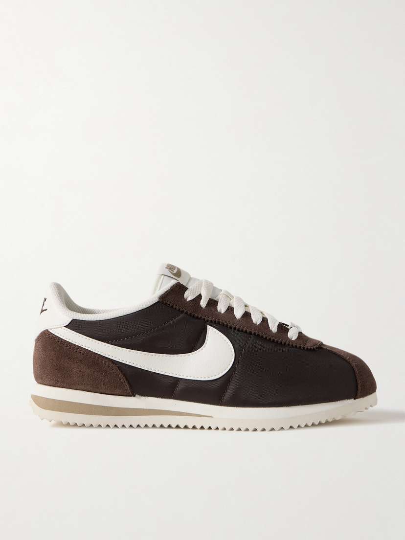 Nike Cortez Leather And Suede-trimmed Shell Sneakers