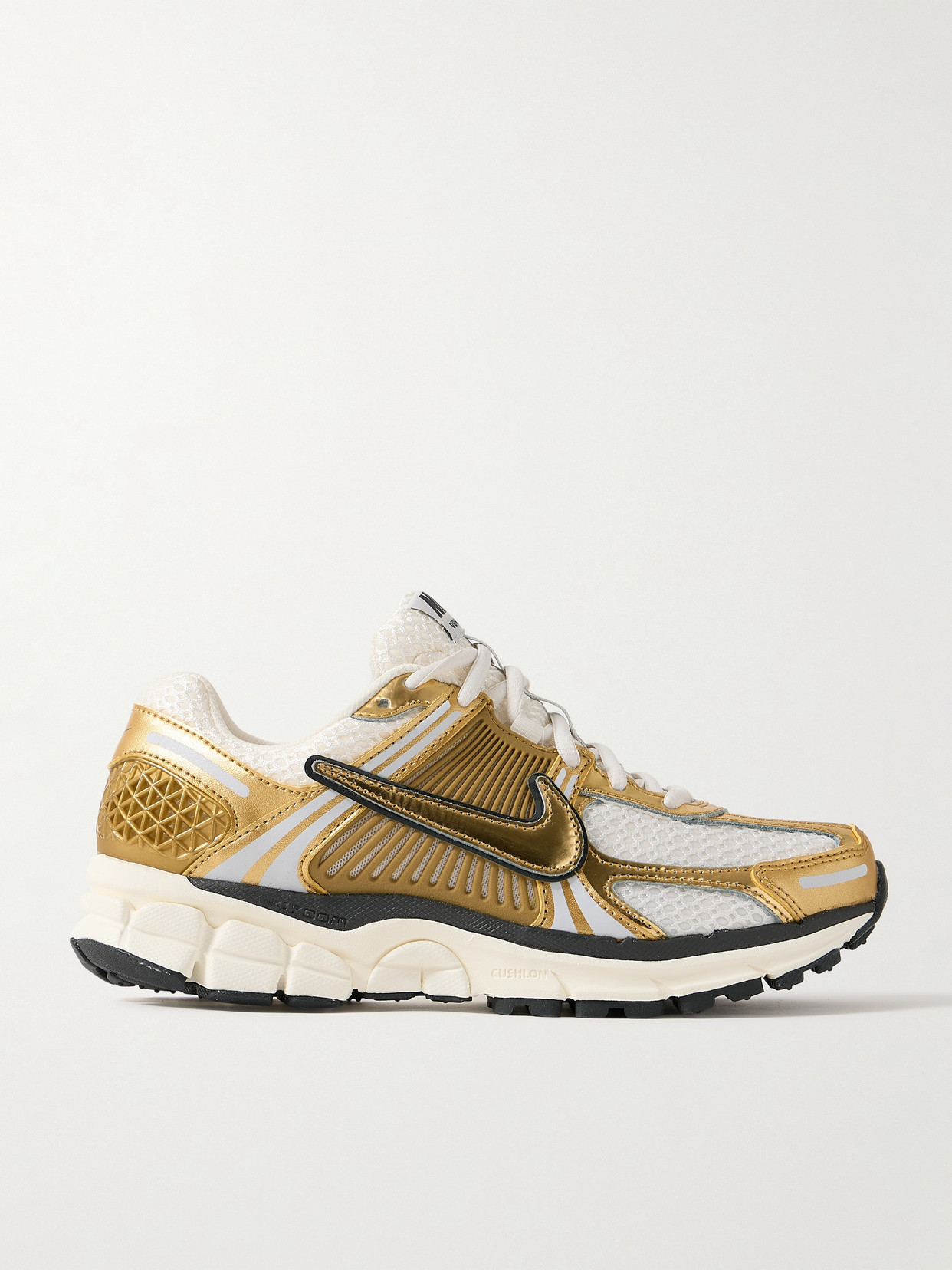 Nike - Zoom Vomero 5 Metallic Leather, Rubber And Mesh Sneakers - Light gray
