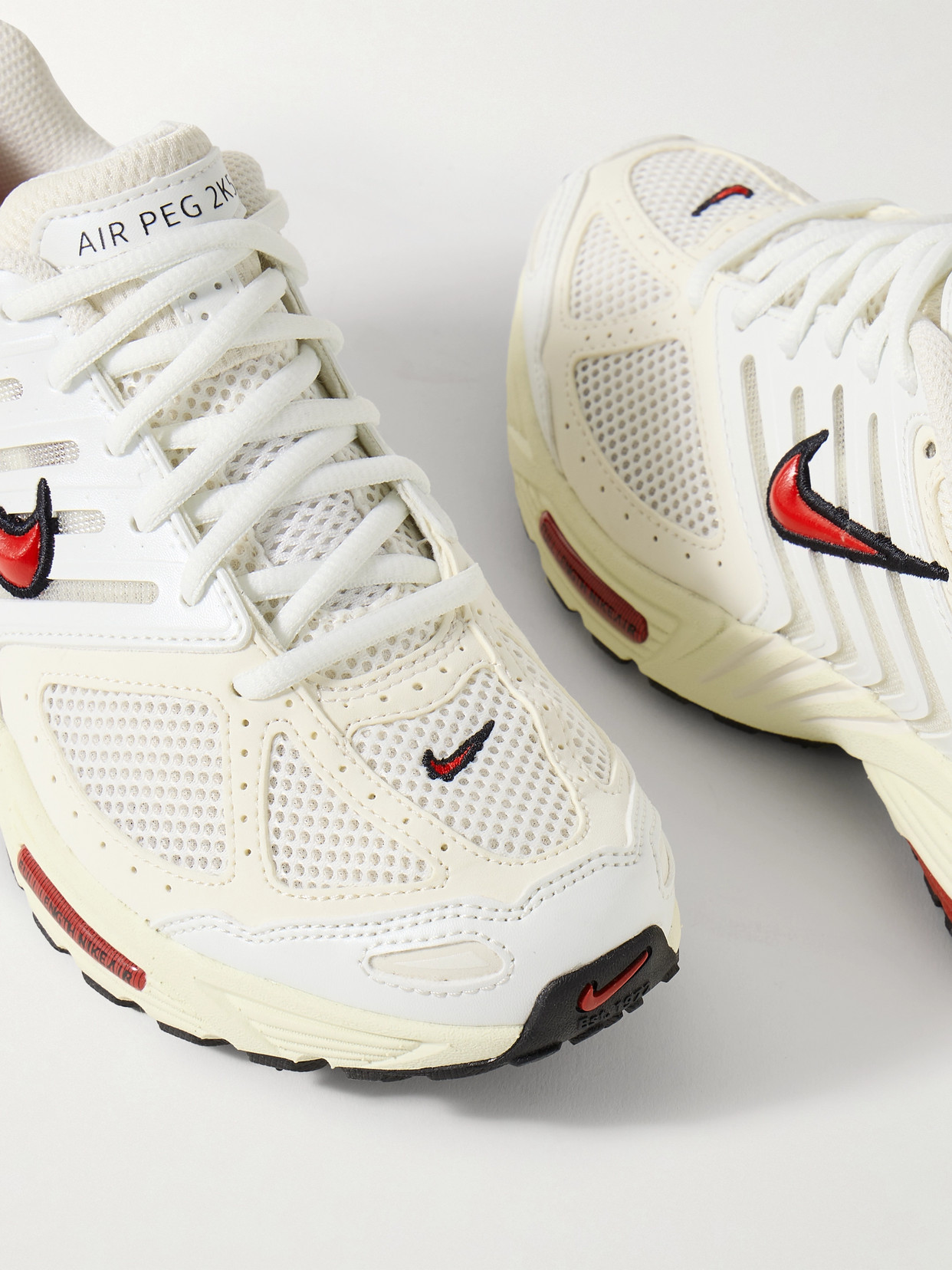 Nike Air Pegasus 2k5 Leather And Mesh Sneakers In White