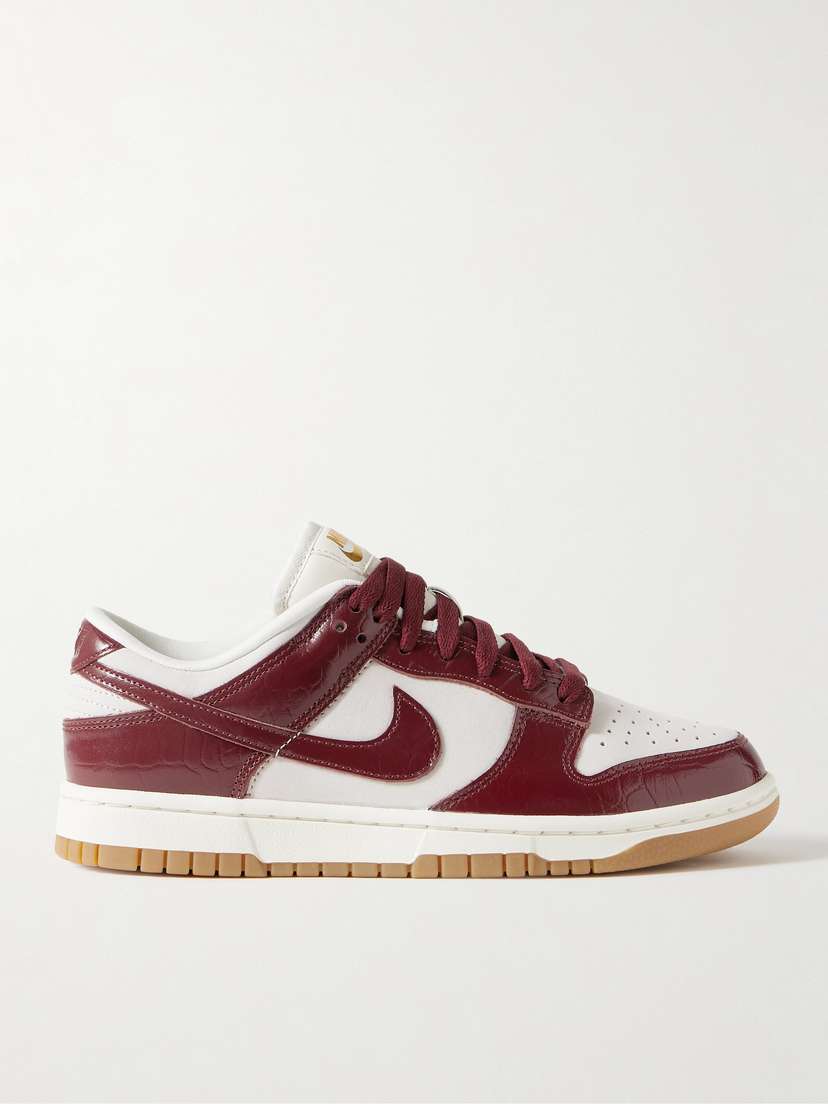 Nike Dunk Low Croc-effect Leather-and Suede Sneakers