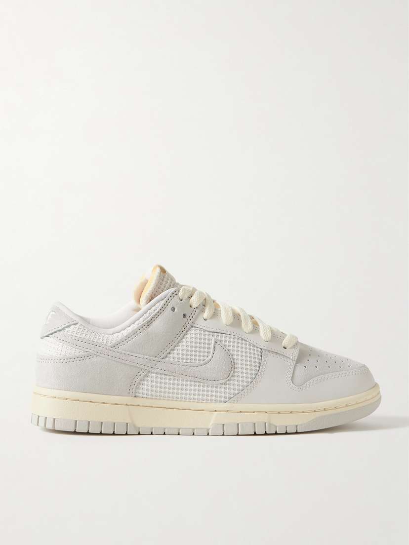 Nike Dunk Low Waffle-knit, Suede And Leather Sneakers