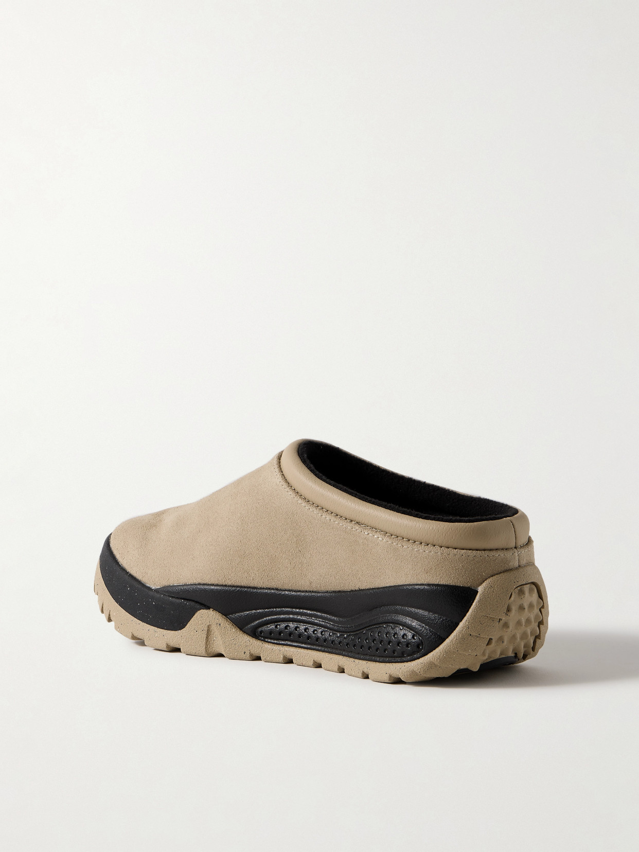 Shop Nike Acg Rufus Leather-trimmed Suede Slip-on Sneakers In Neutrals