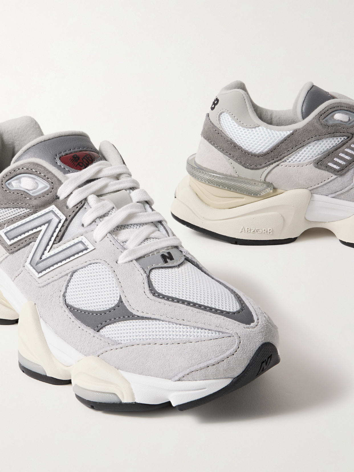 New Balance Mesh Panel Rubber Sole Sneakers In Gray