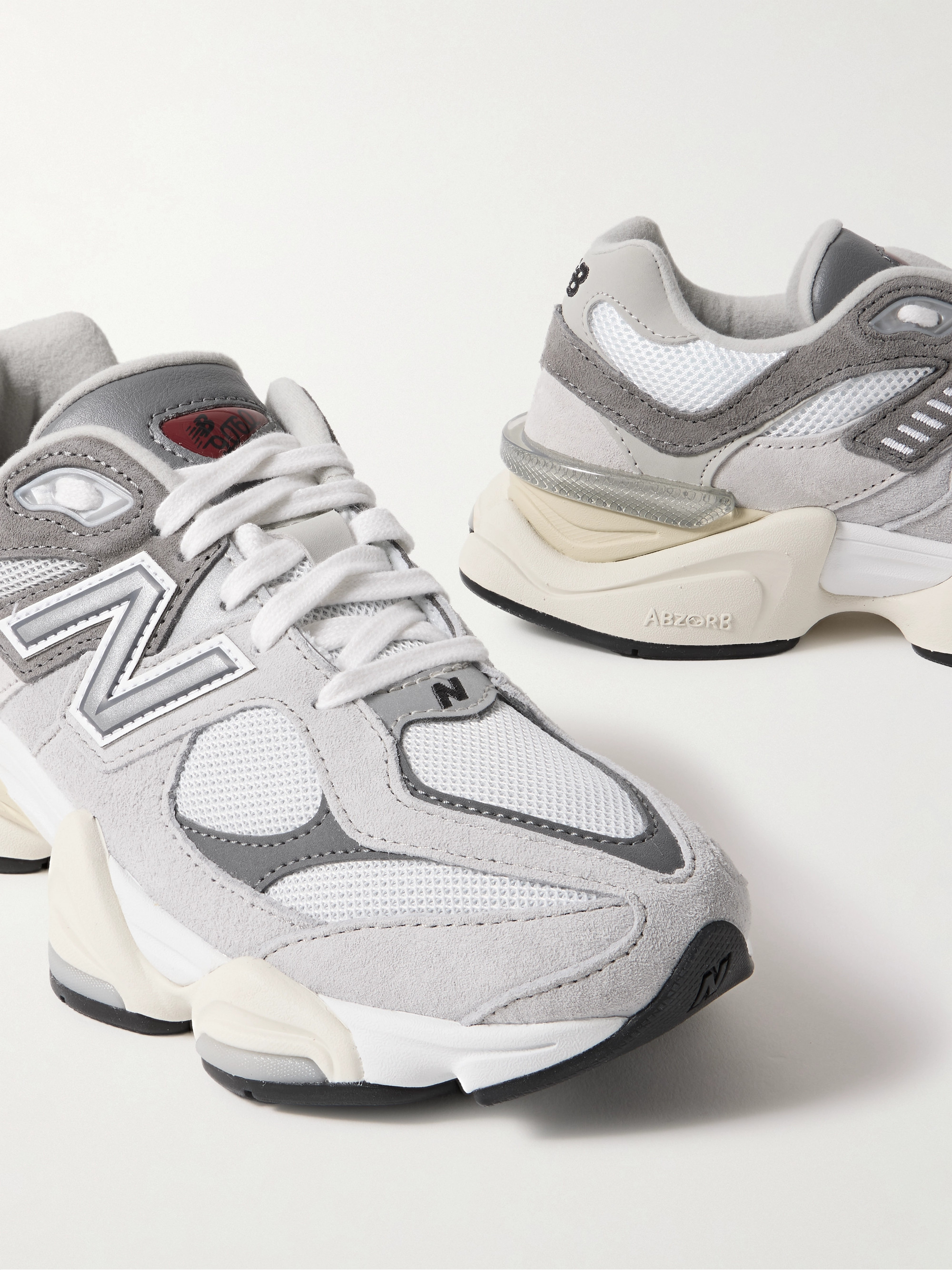 New Balance 9060 nubuck-trimmed suede and mesh sneakers thumbnail