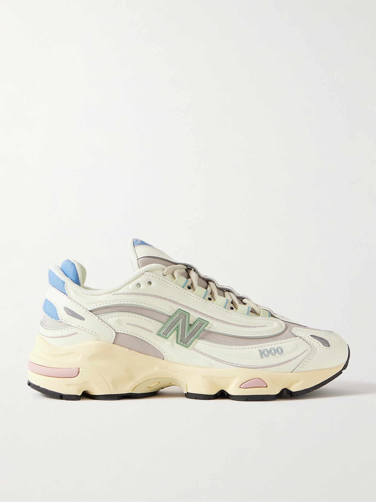 New Balance - 1000 Rubber-trimmed Leather And Ripstop Sneakers - Multi