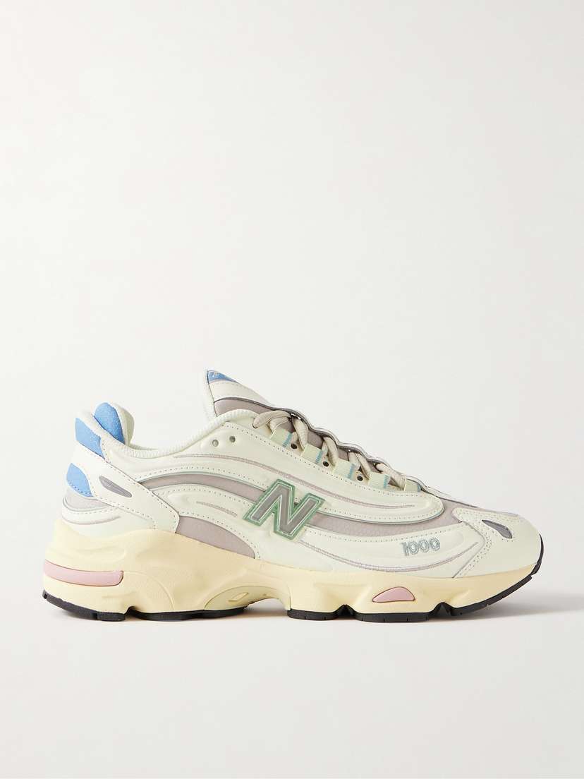 New Balance 1000 Rubber-trimmed Leather And Ripstop Sneakers