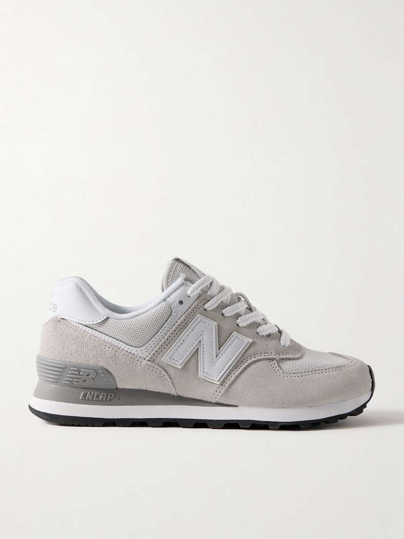 New Balance 574 Leather-trimmed Suede And Mesh Sneakers