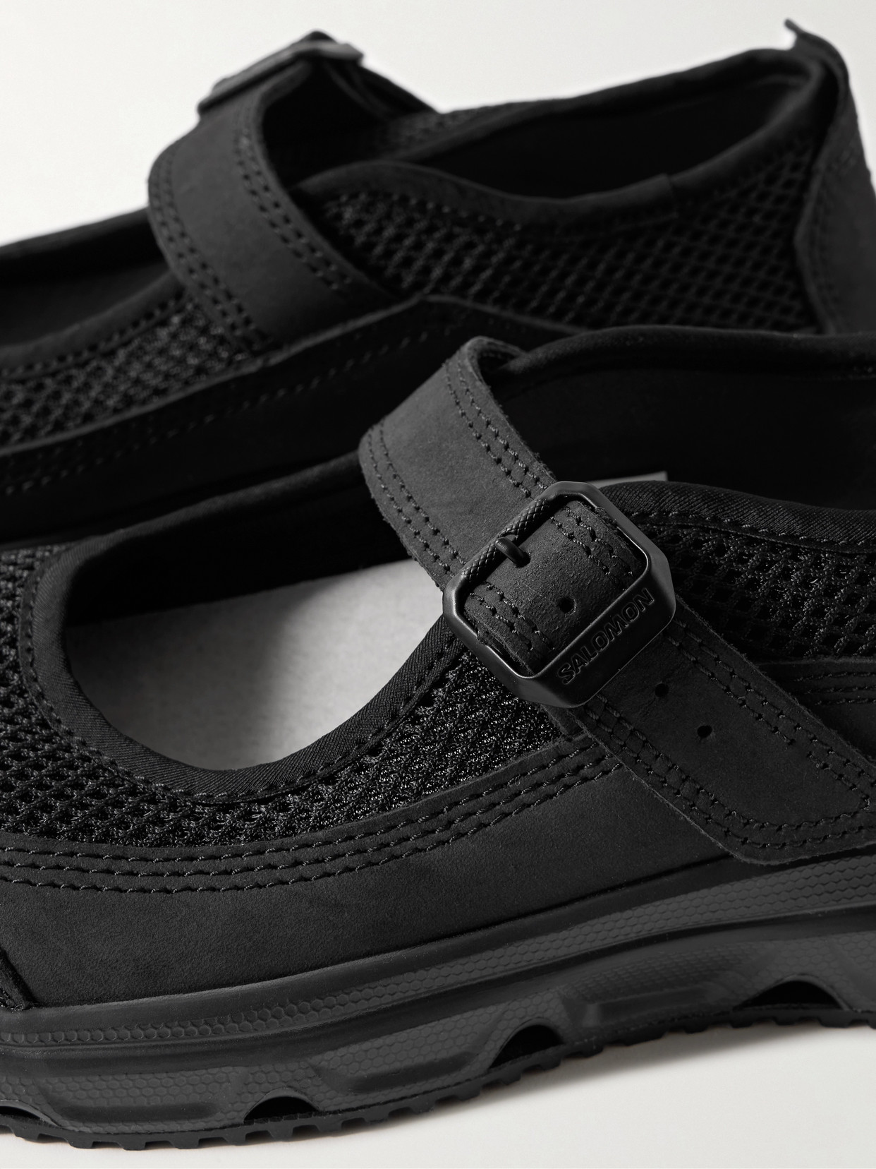 Salomon Rx Marie-jeanne Rubber-trimmed Mesh Sandals In Black