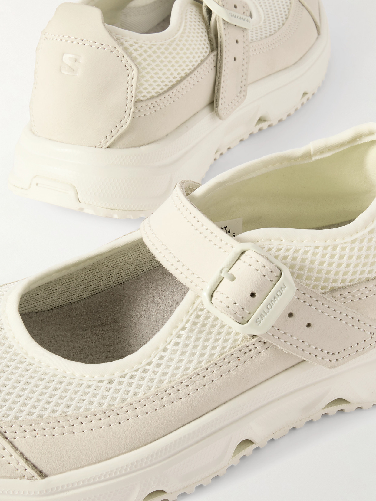 SALOMON RX MARIE-JEANNE LEATHER-TRIMMED MESH SANDALS