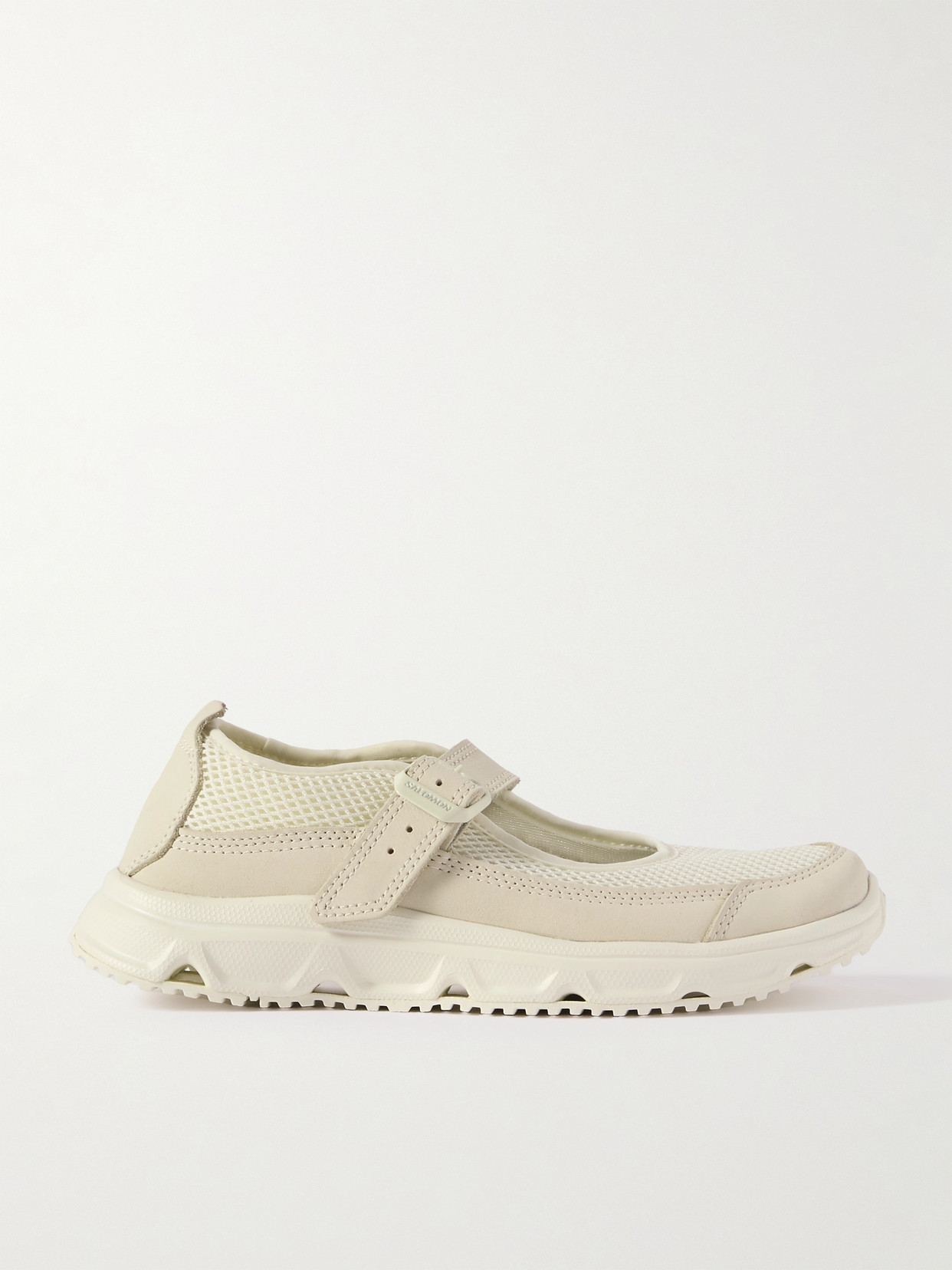 SALOMON RX MARIE-JEANNE LEATHER-TRIMMED MESH SANDALS