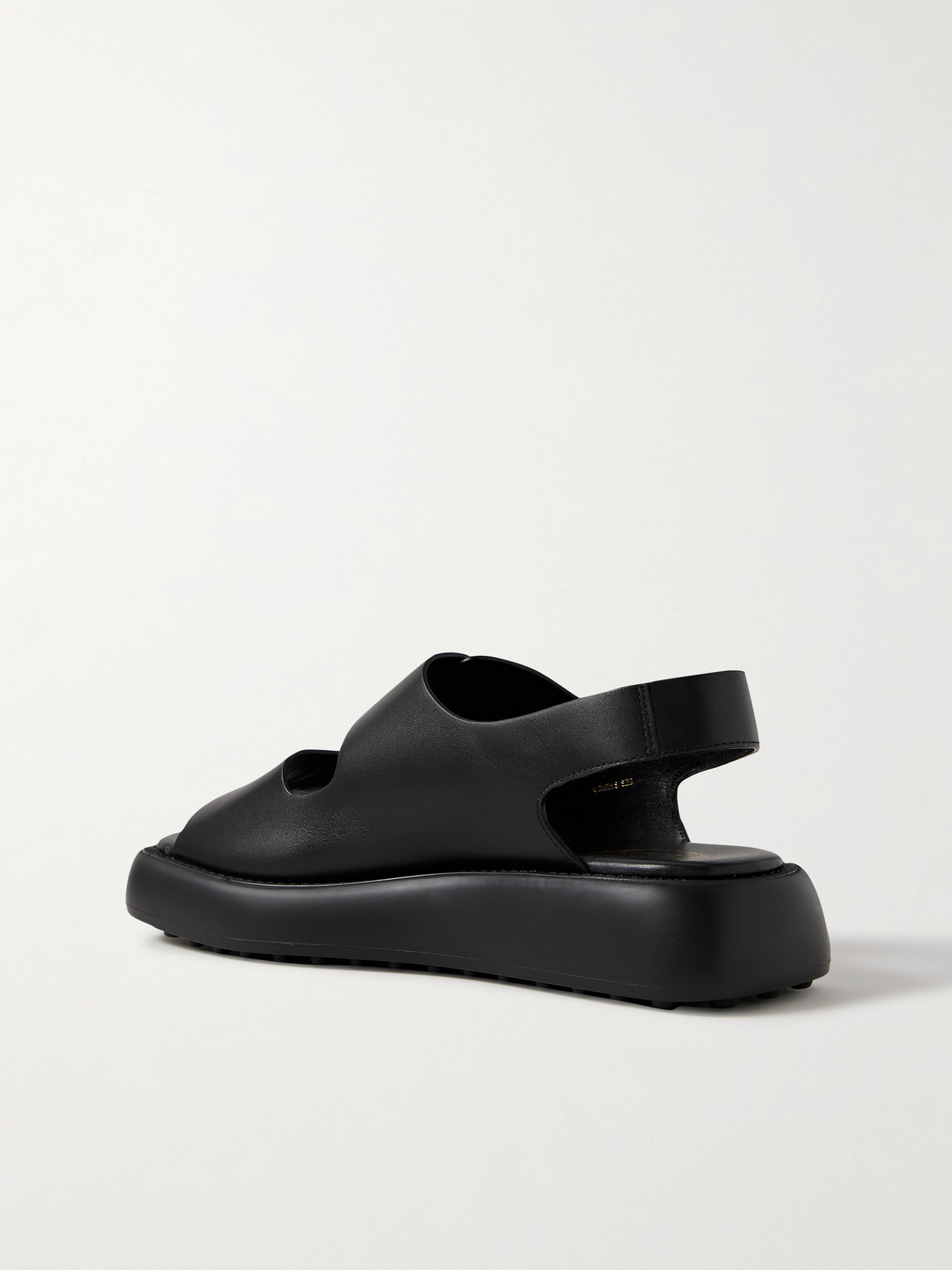 TOD'S GOMMA BUCKLED LEATHER PLATFORM SANDALS 
