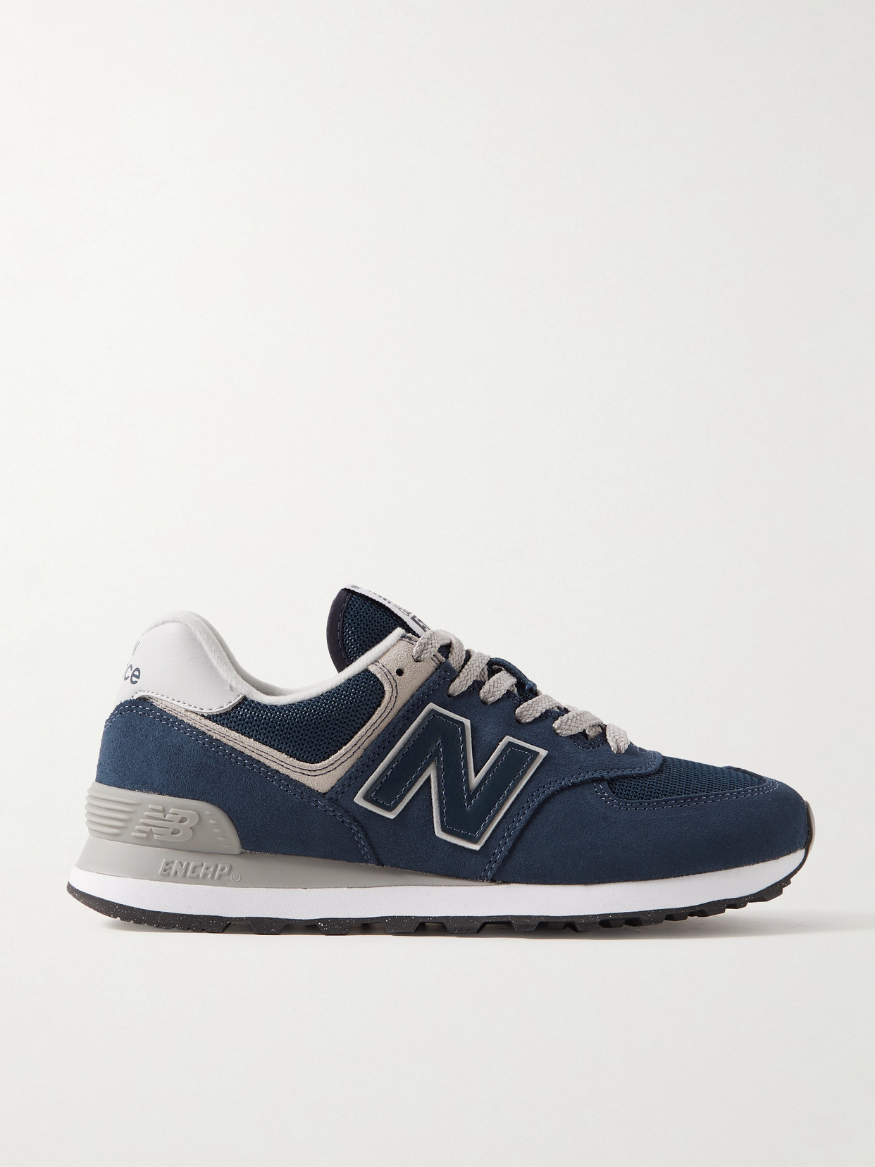 New Balance - 574 Leather-trimmed Suede And Mesh Sneakers - Blue