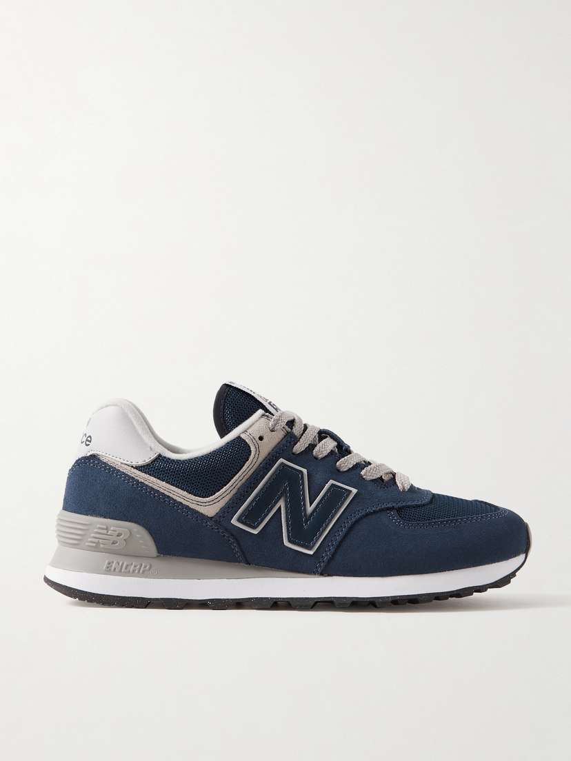 New Balance 574 Leather-trimmed Suede And Mesh Sneakers