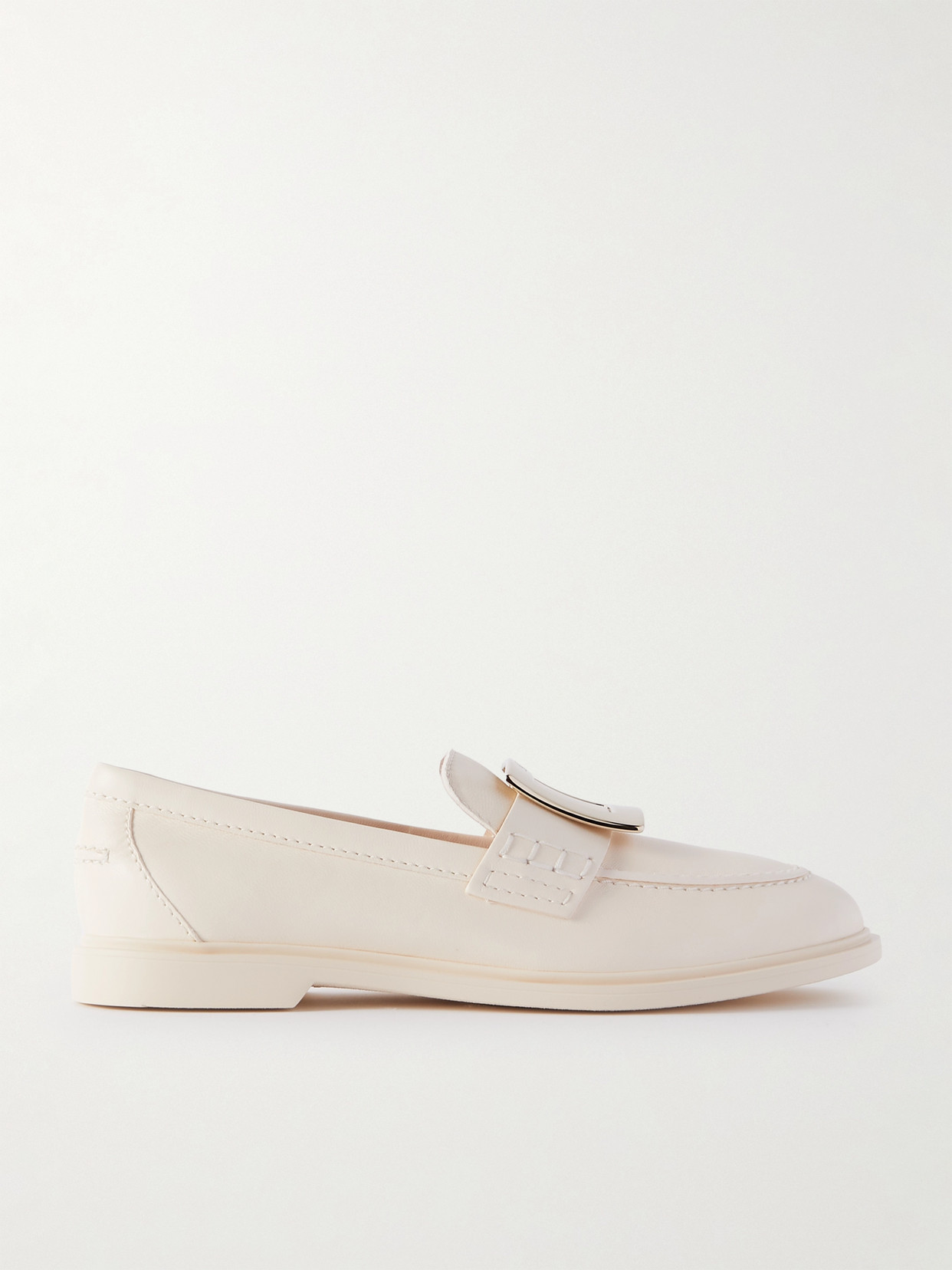 Roger Vivier Summer Leather Loafers In White