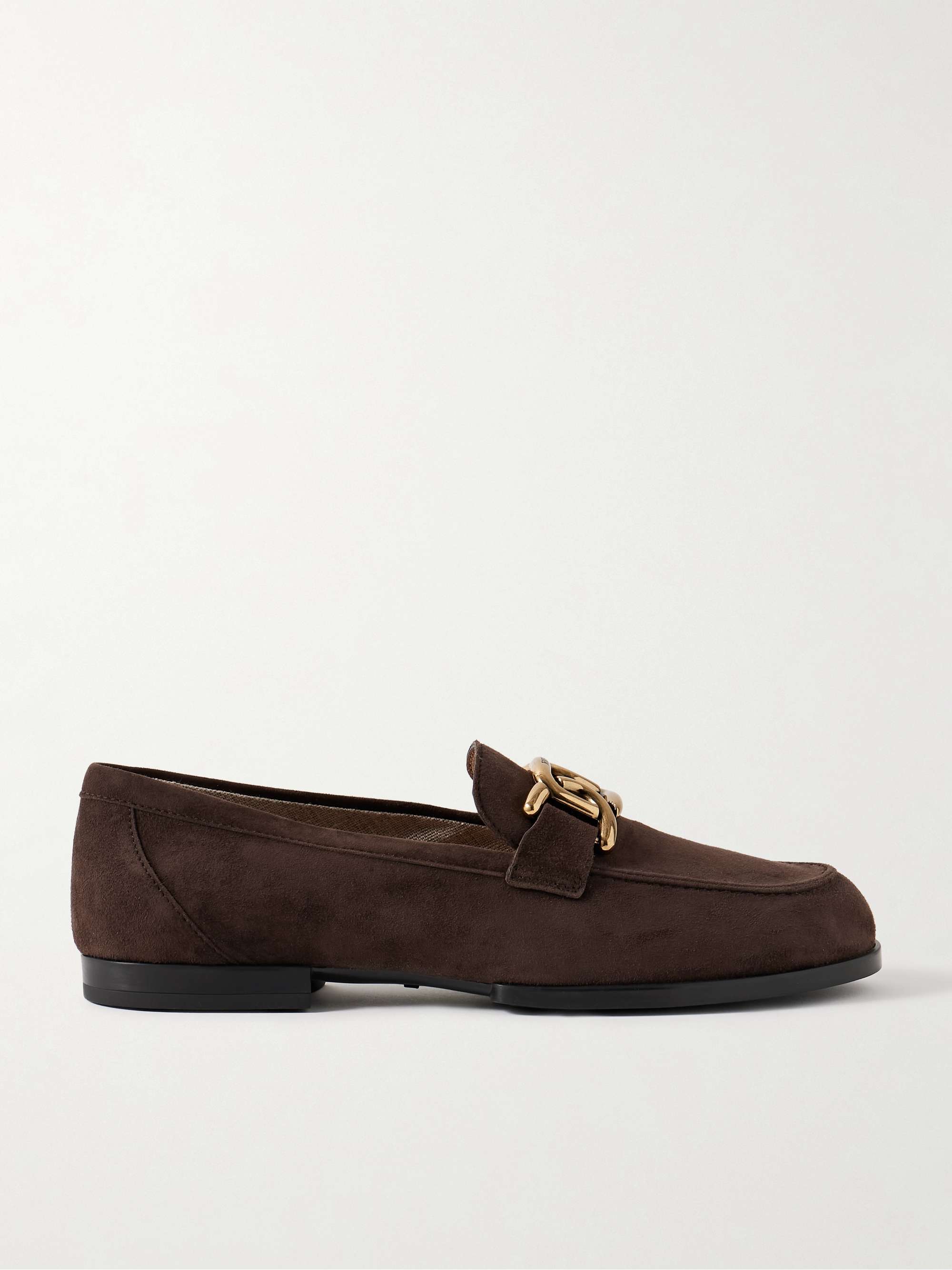 TOD S Gomma embellished suede loafers NET A PORTER