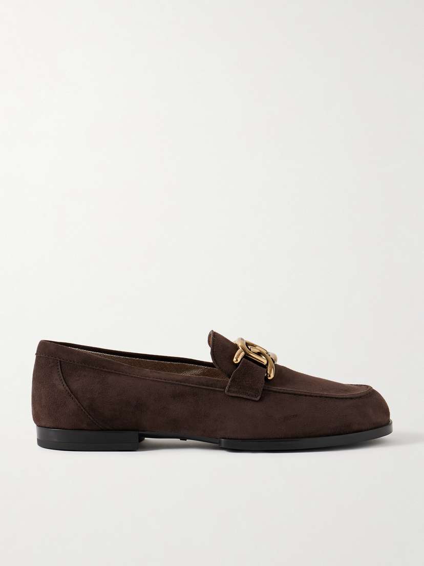 Tod's Gomma Embellished Suede Loafers - IT36