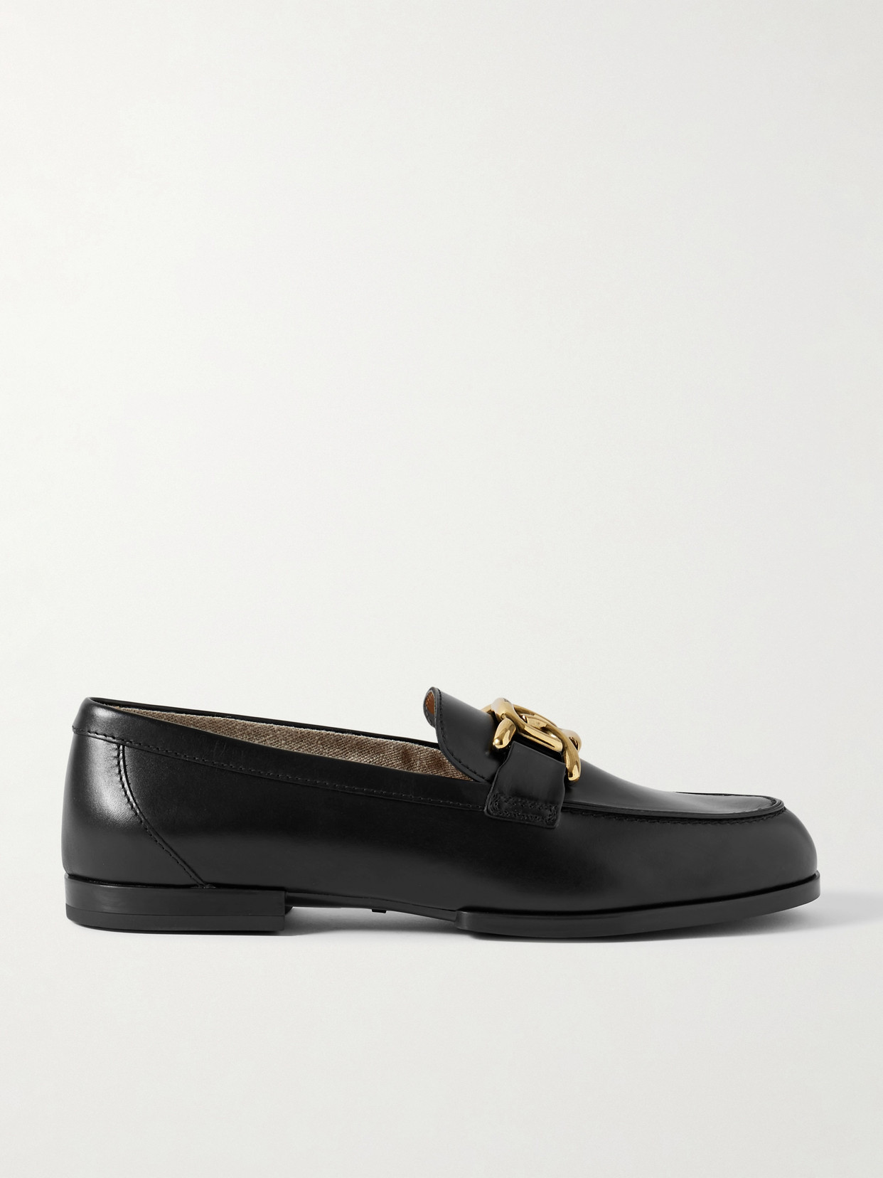 Tod's Gomma Catena Embellished Leather Loafers - Black