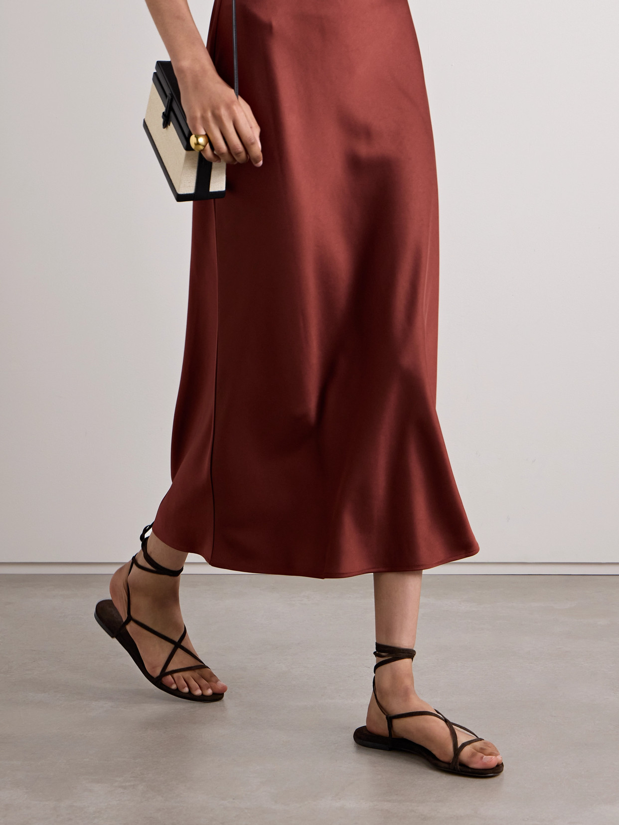 Aeyde Penny Suede Sandals In Brown