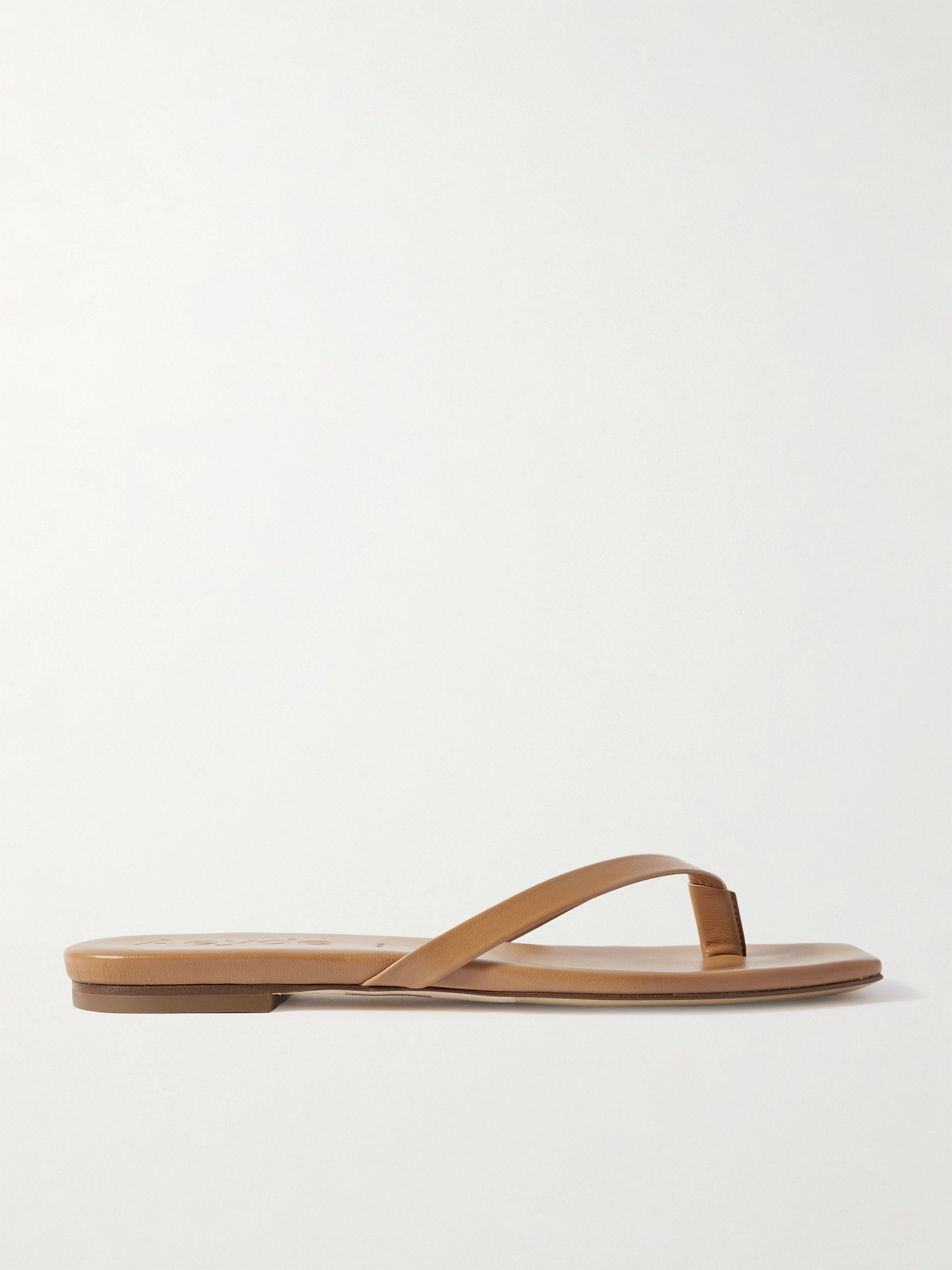 Aeyde Renee Leather Flip Flops In Brown