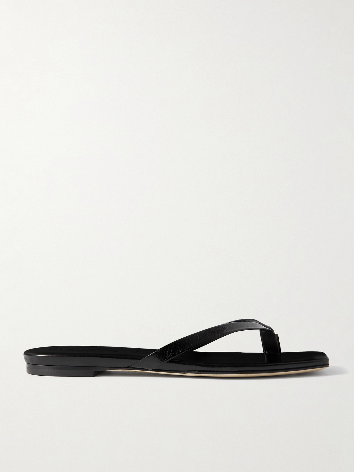 Aeyde Renee Leather Flip Flops In Black