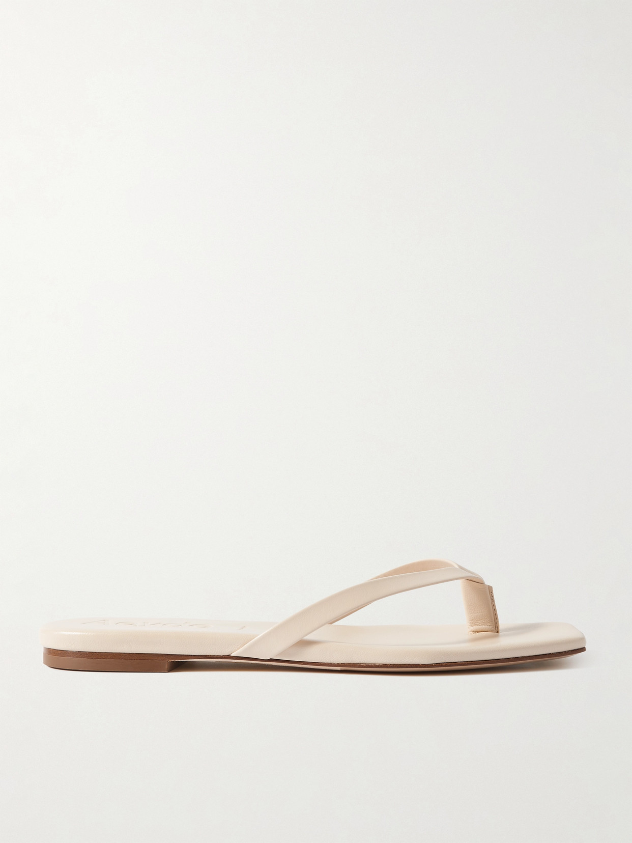 Aeyde Renee Leather Flip Flops In Cream