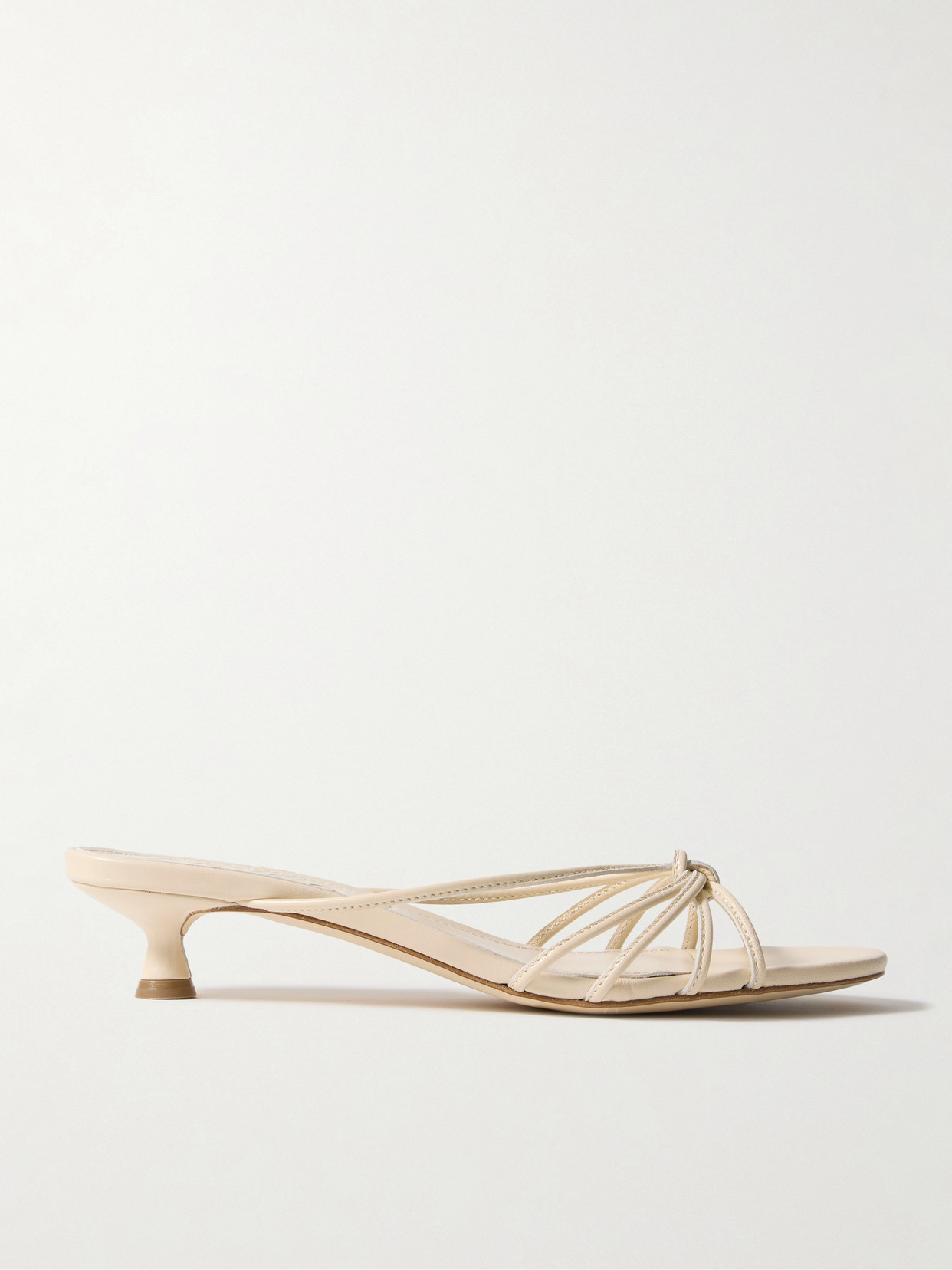 Aeyde Milla Leather Mules In Cream