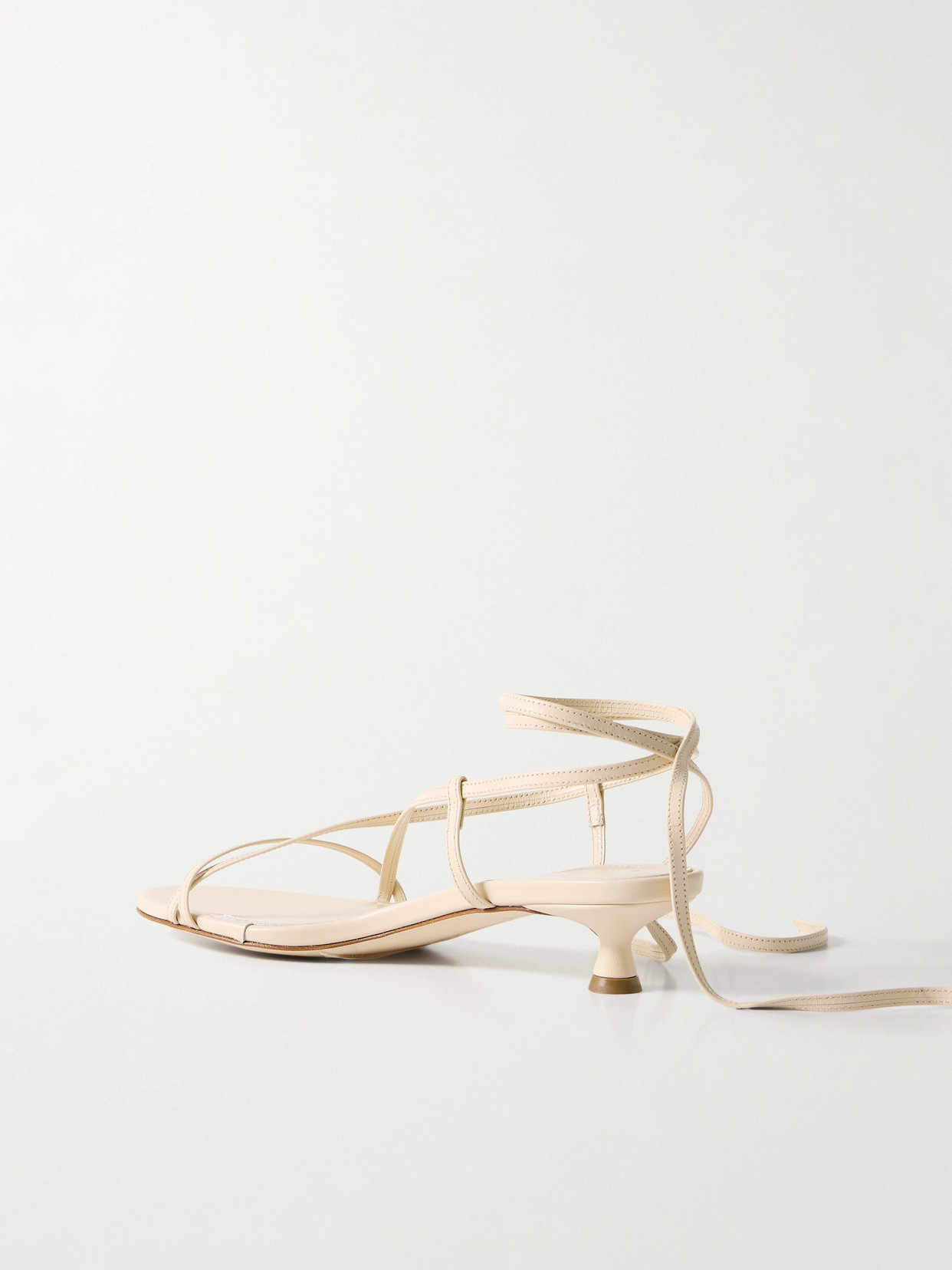 Shop Aeyde Paige Leather Sandals In Cream