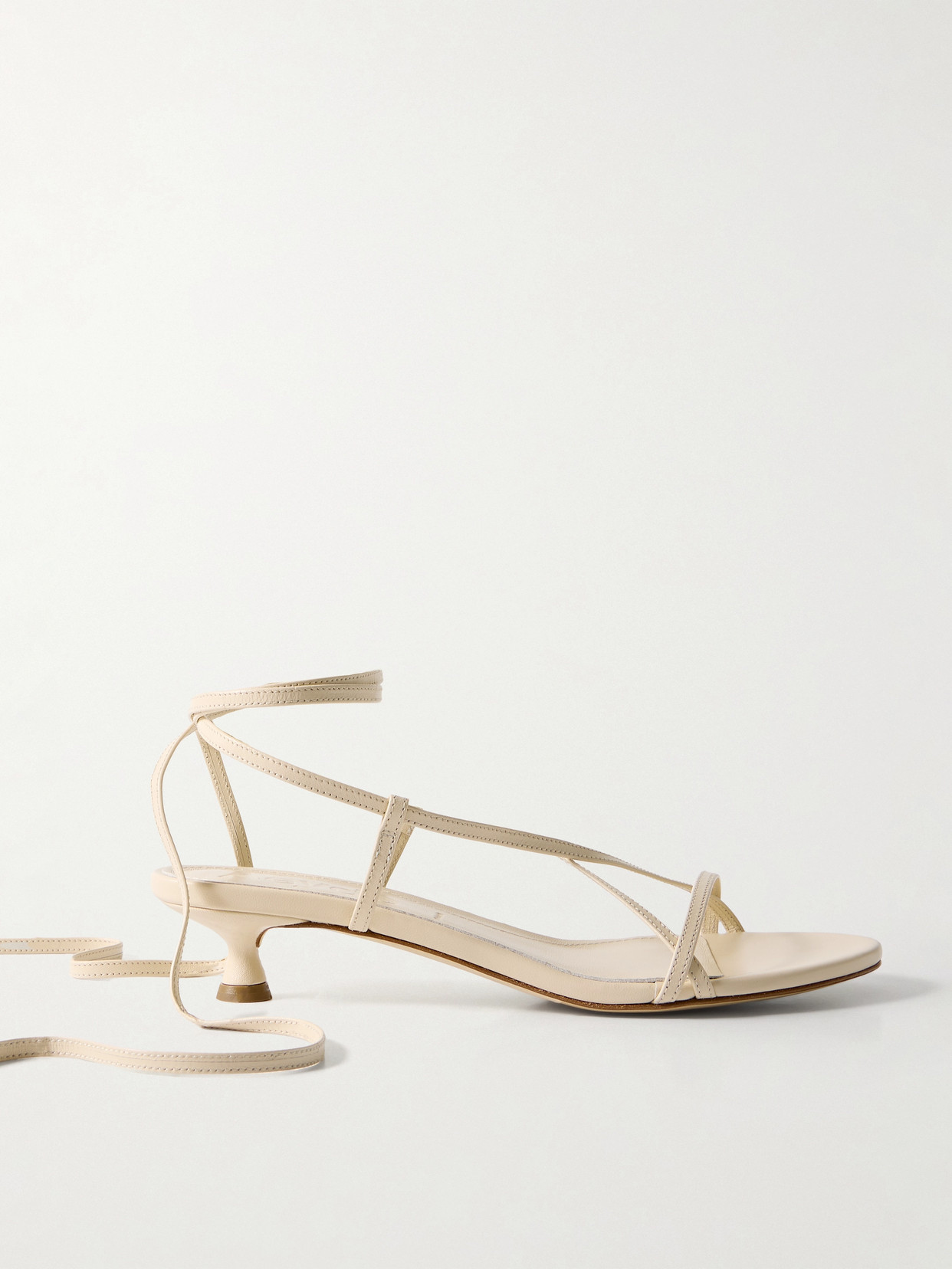 Shop Aeyde Paige Leather Sandals In Cream